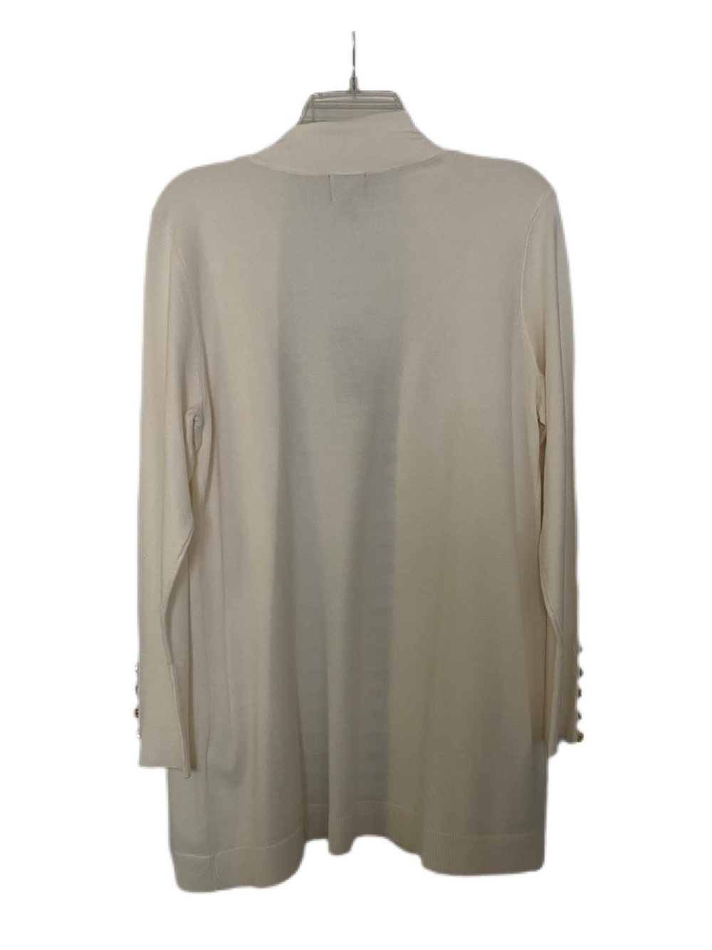 JM Collection Cream Open-Front Cardigan with Gold Buttons - Picture 3 of 15